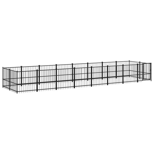 VidaXL Hondenkennel voor buiten 15,02 m² staal