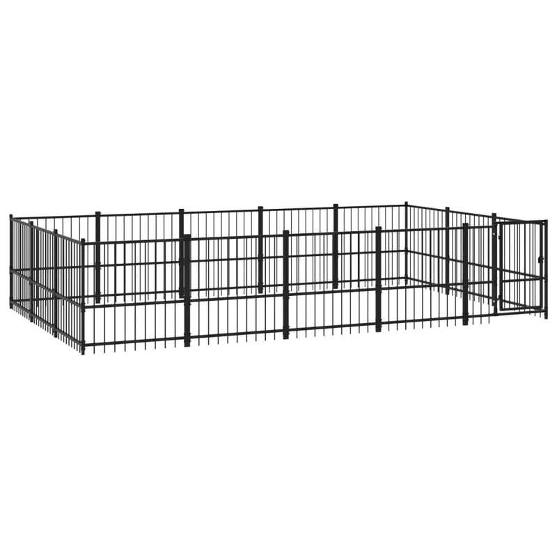 Afbeelding laden in galerijviewer, VidaXL Hondenkennel voor buiten 14,11 m² staal
