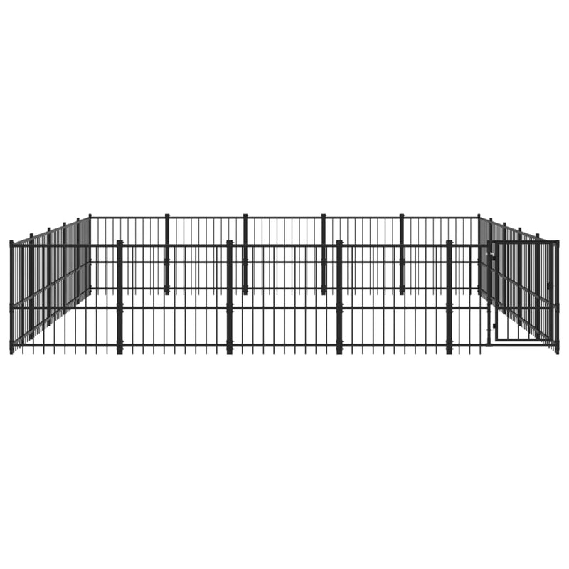Afbeelding laden in galerijviewer, VidaXL Hondenkennel voor buiten 23,52 m² staal
