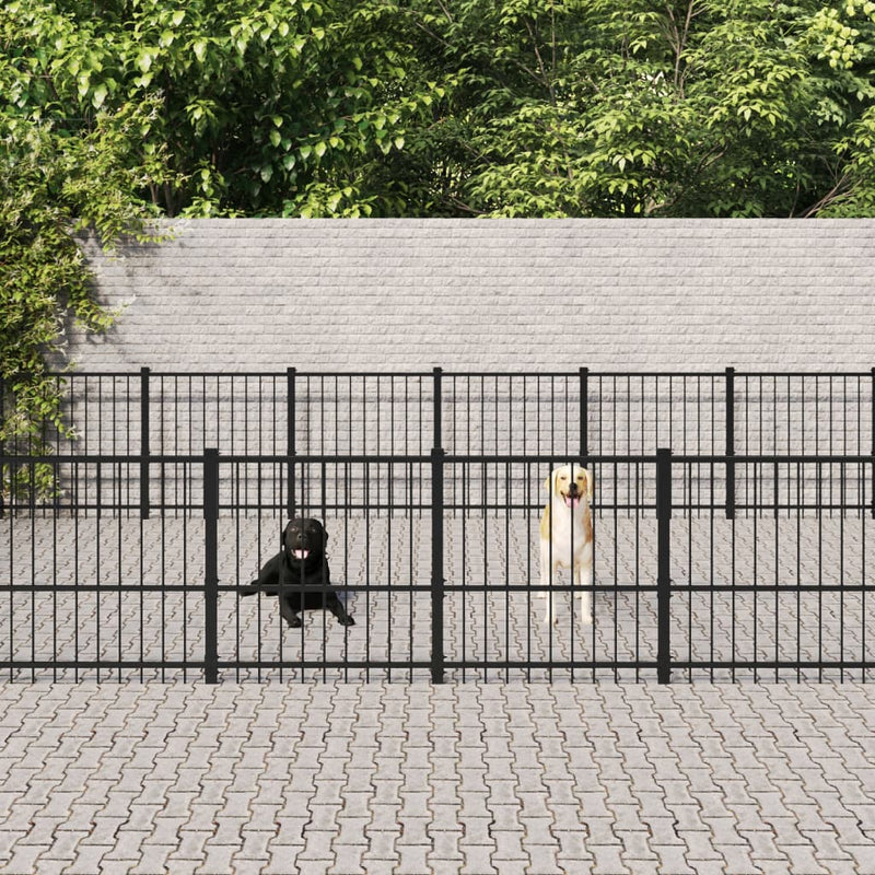 Afbeelding laden in galerijviewer, VidaXL Hondenkennel voor buiten 47,05 m² staal
