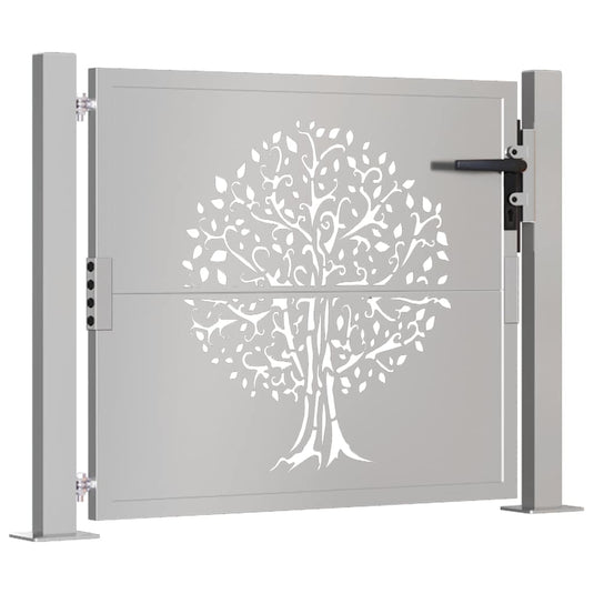 Vidaxl poort 100x100 cm boomontwerp cortenstaal