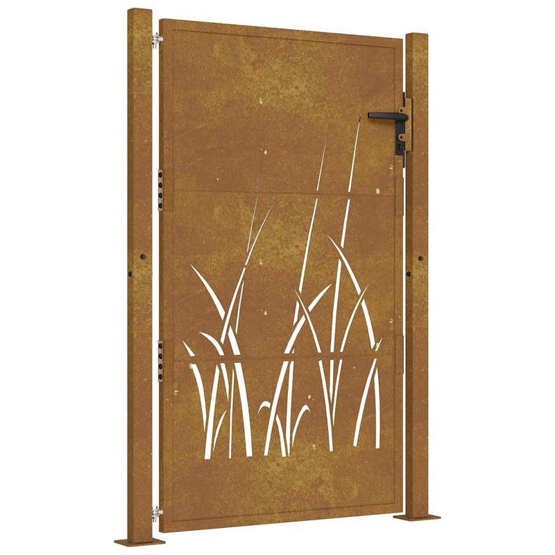 Afbeelding laden in galerijviewer, Vidaxl poort grasontwerp 100x150 cm cortenstaal
