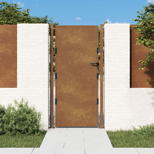 Vidaxl poort 105x205 cm cortenstaal