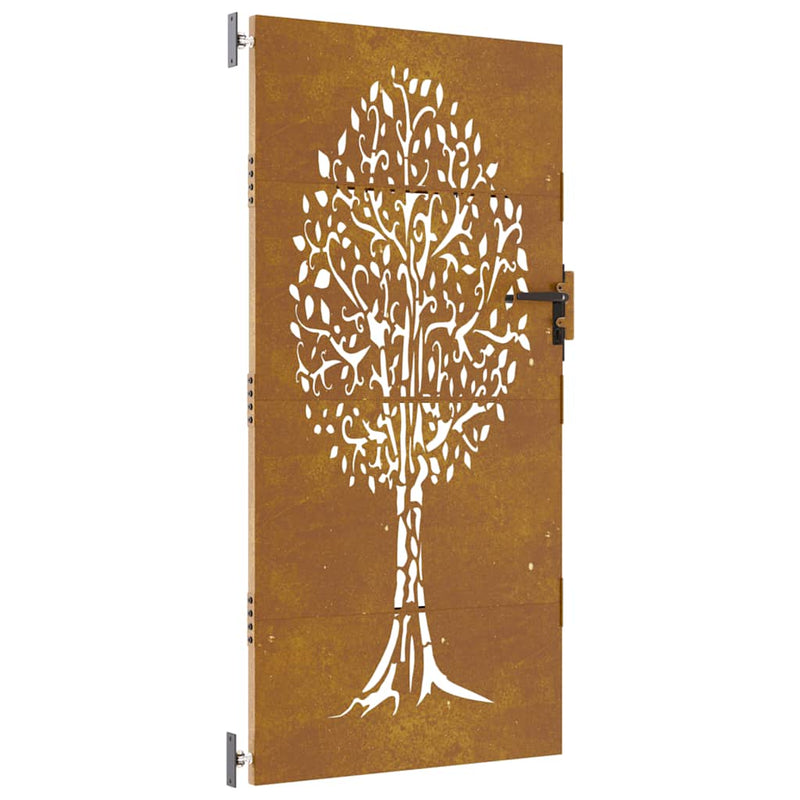 Afbeelding laden in galerijviewer, Vidaxl poort 85x200 cm boomontwerp cortenstaal
