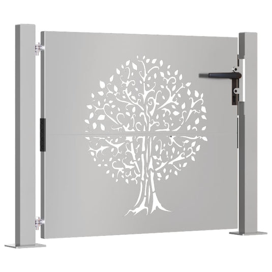 Vidaxl poort 100x100 cm boomontwerp cortenstaal