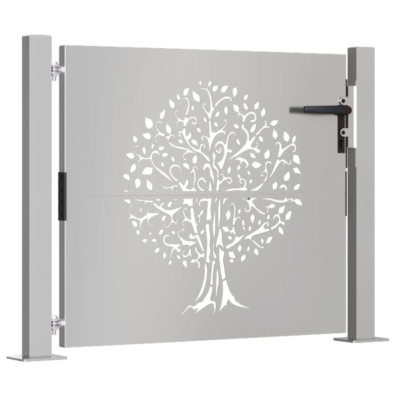 Afbeelding laden in galerijviewer, Vidaxl poort 100x100 cm boomontwerp cortenstaal
