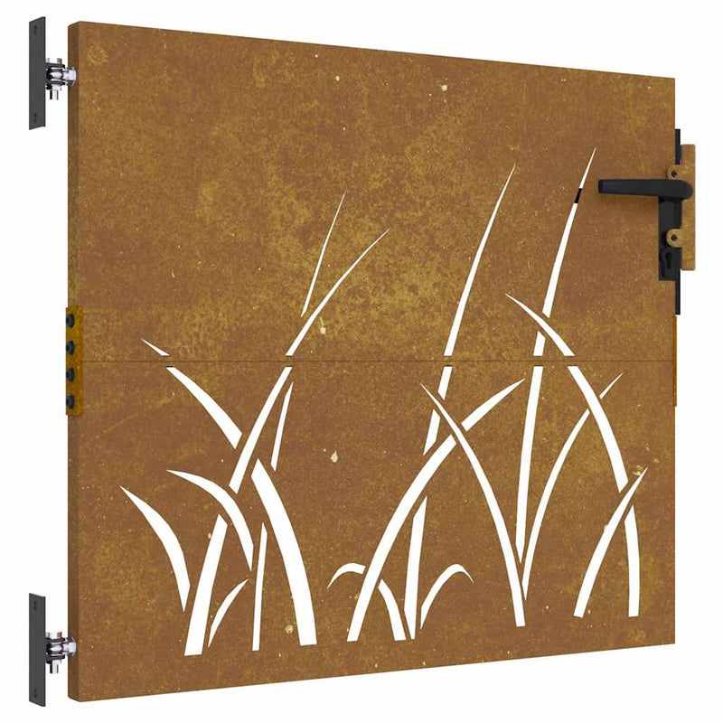 Afbeelding laden in galerijviewer, Vidaxl poort 85x75 cm grasontwerp cortenstaal
