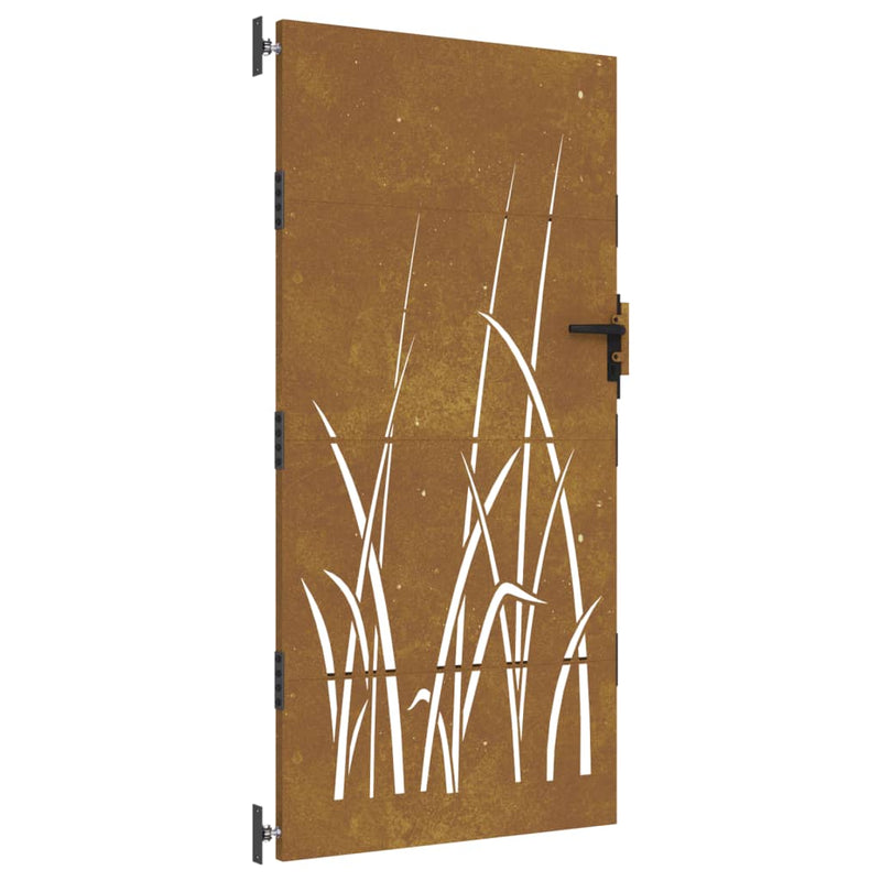 Afbeelding laden in galerijviewer, Vidaxl poort 85x175 cm grasontwerp cortenstaal
