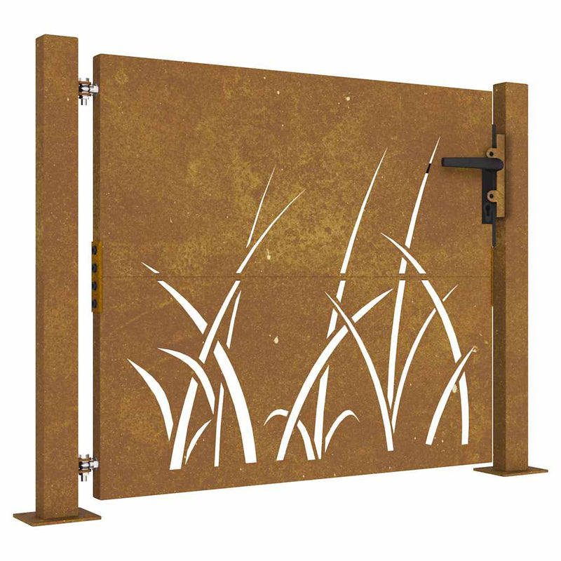 Afbeelding laden in galerijviewer, Vidaxl poort 100x75 cm grasontwerp cortenstaal
