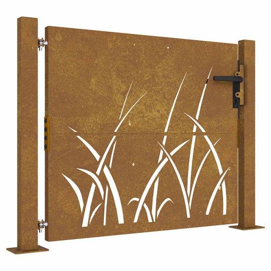 Vidaxl poort 100x75 cm grasontwerp cortenstaal