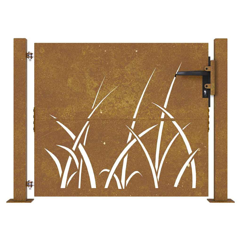Afbeelding laden in galerijviewer, Vidaxl poort 100x75 cm grasontwerp cortenstaal
