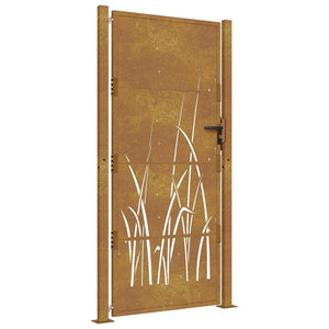 Vidaxl poort 100x175 cm grasontwerp cortenstaal