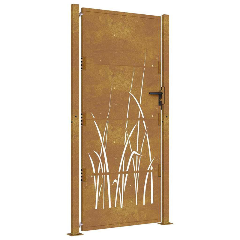 Afbeelding laden in galerijviewer, Vidaxl poort 100x175 cm grasontwerp cortenstaal
