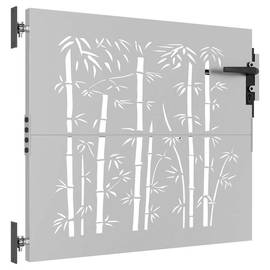 Vidaxl poort 85x75 cm bamboe-ontwerp cortenstaal