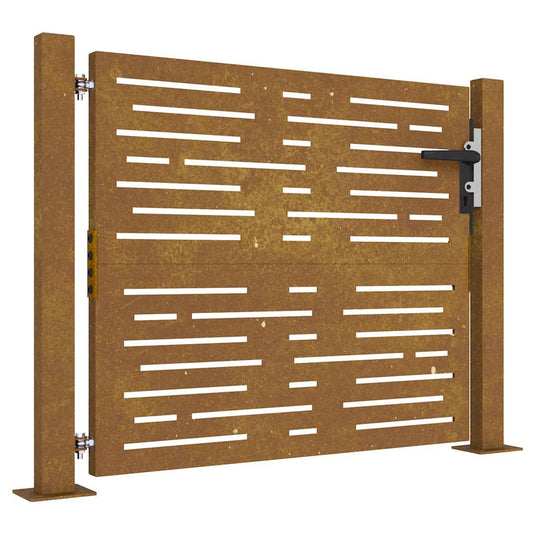 Vidaxl poort 100x75 cm vierkant cortenstaal