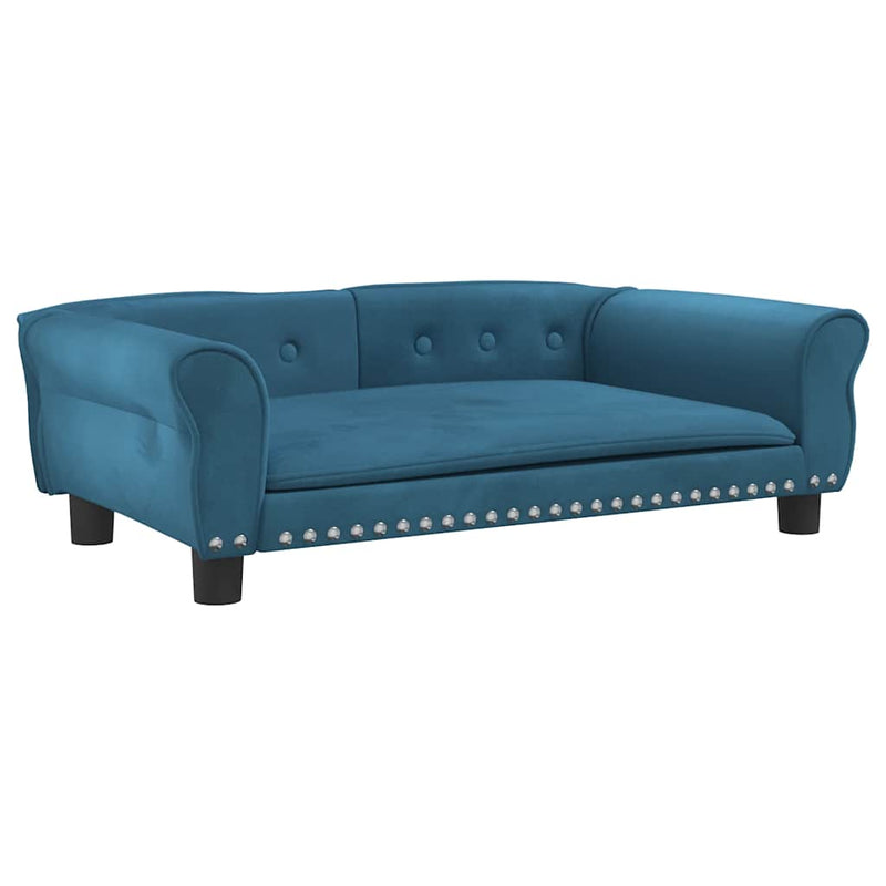 Afbeelding laden in galerijviewer, Vidaxl hondenmand 95x55x30 cm fluweel blauw
