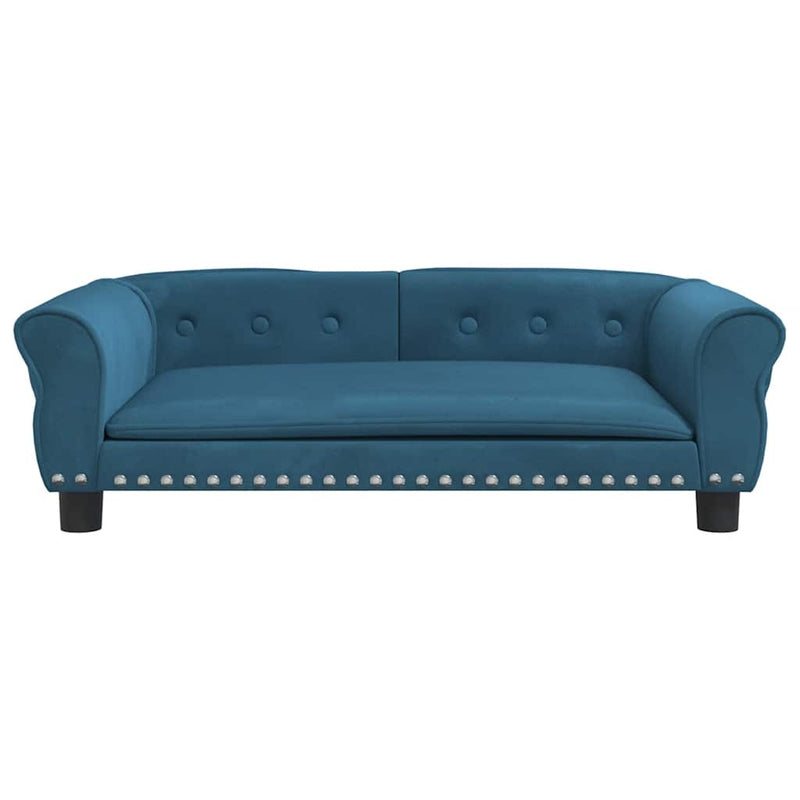 Afbeelding laden in galerijviewer, Vidaxl hondenmand 95x55x30 cm fluweel blauw
