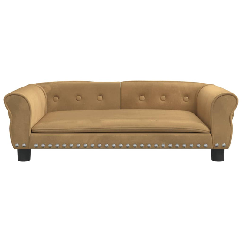 Afbeelding laden in galerijviewer, VidaXL Hondenmand 95x55x30 cm fluweel bruin
