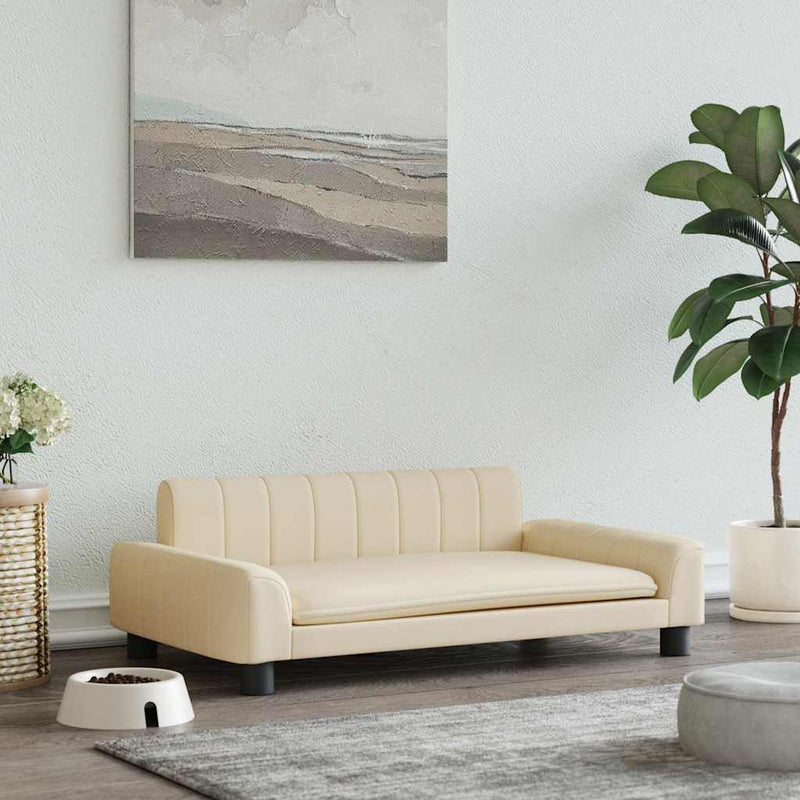 Afbeelding laden in galerijviewer, Vidaxl hondenmand 90x53x30 cm stof crèmekleurig
