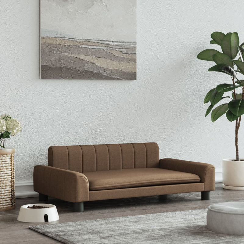 Afbeelding laden in galerijviewer, VidaXL Hondenmand 90x53x30 cm stof bruin
