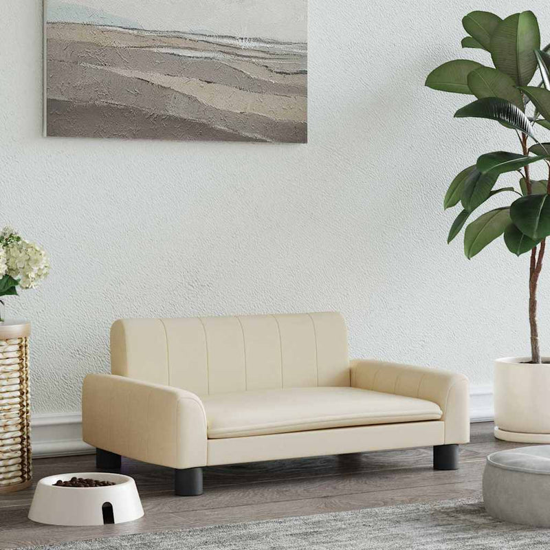Afbeelding laden in galerijviewer, Vidaxl hondenmand 70x45x30 cm stof crèmekleurig
