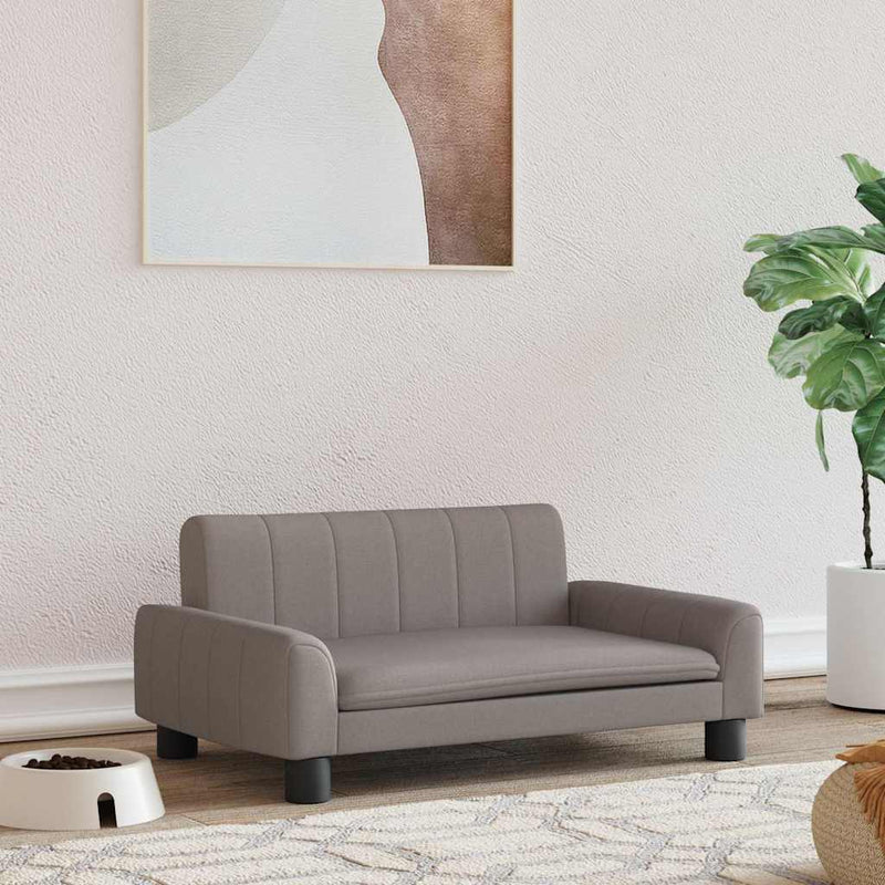 Afbeelding laden in galerijviewer, Vidaxl hondenmand 70x45x30 cm stof taupe
