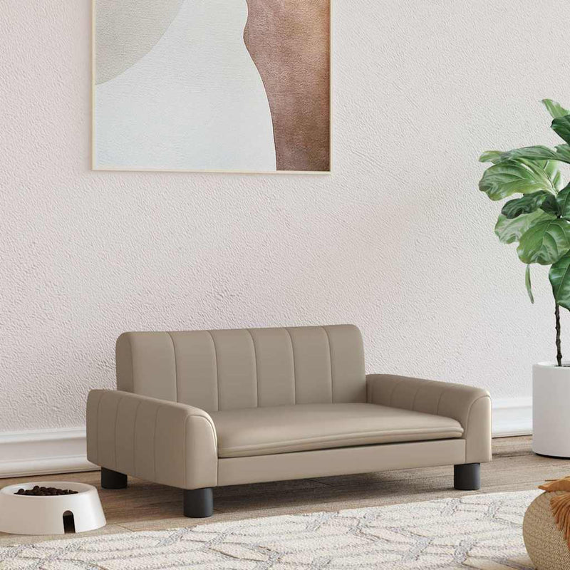 Afbeelding laden in galerijviewer, Vidaxl hondenmand 70x45x30 cm kunstleer cappuccinokleurig
