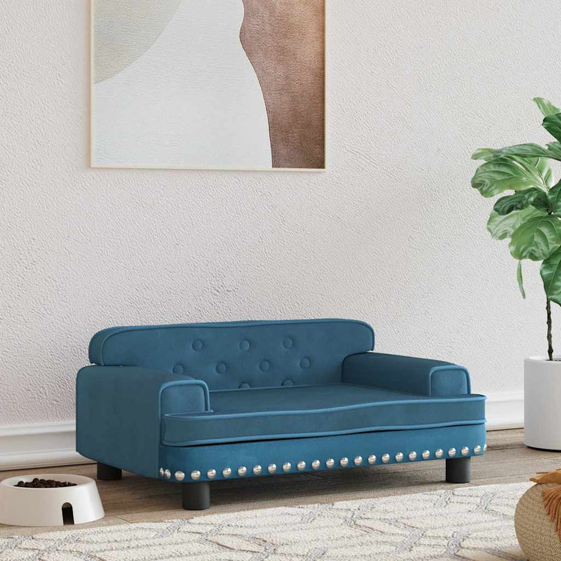 Afbeelding laden in galerijviewer, Vidaxl hondenmand 70x45x30 cm fluweel blauw
