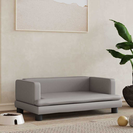 Vidaxl hondenmand 80x45x30 cm kunstleer grijs