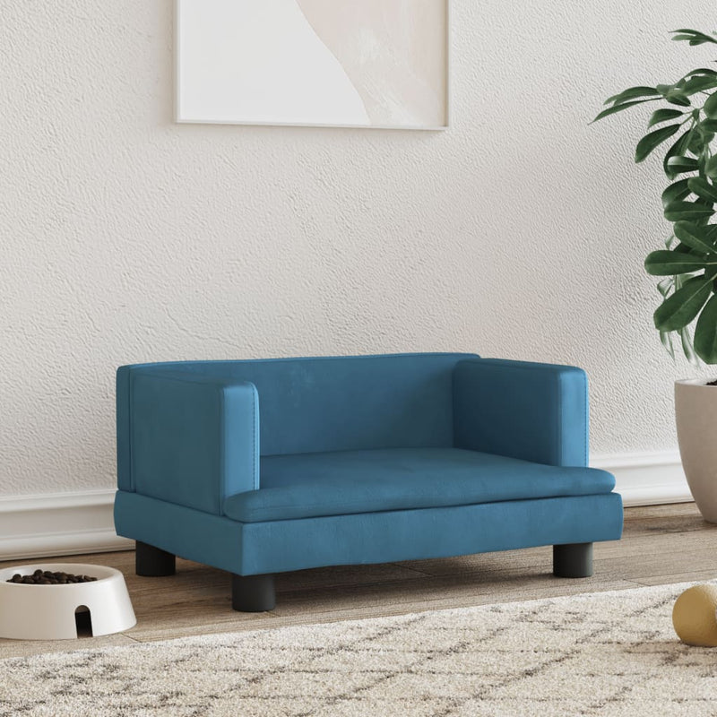 Afbeelding laden in galerijviewer, VidaXL Hondenmand 60x40x30 cm fluweel blauw
