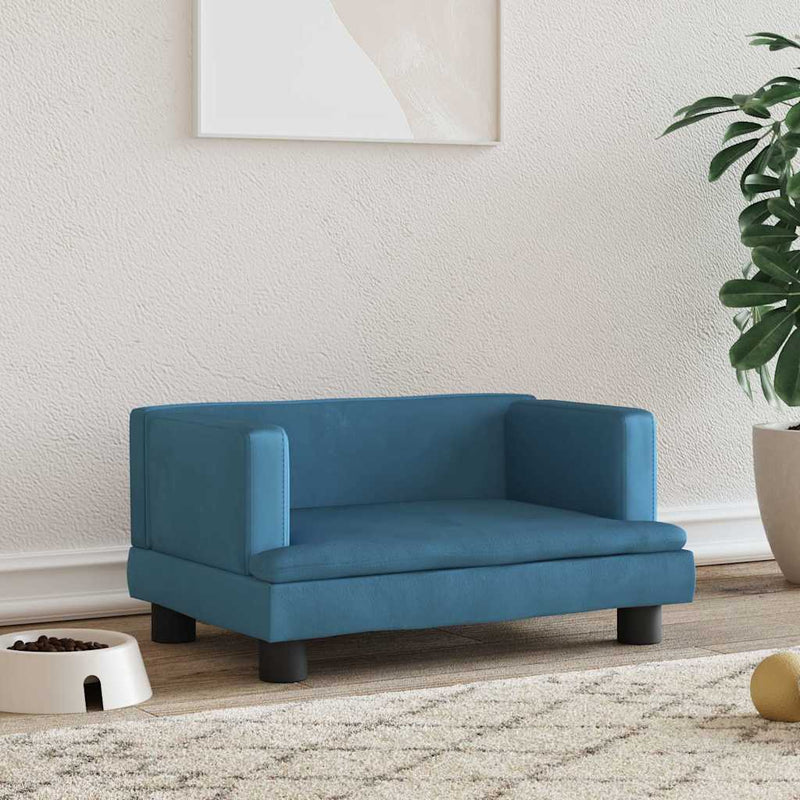 Afbeelding laden in galerijviewer, Vidaxl hondenmand 60x40x30 cm fluweel blauw
