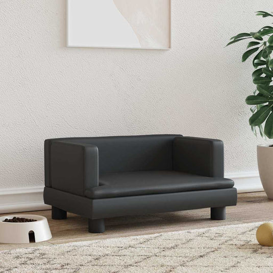 Vidaxl hondenmand 60x40x30 cm kunstleer zwart