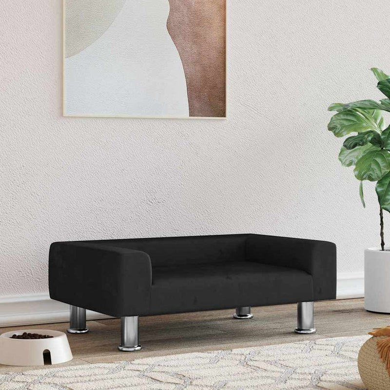 Afbeelding laden in galerijviewer, Vidaxl hondenmand 70x45x26,5 cm fluweel zwart
