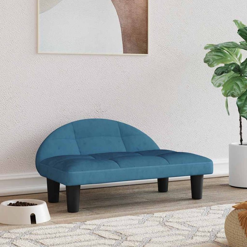 Afbeelding laden in galerijviewer, Vidaxl hondenmand 70x52x30 cm fluweel blauw
