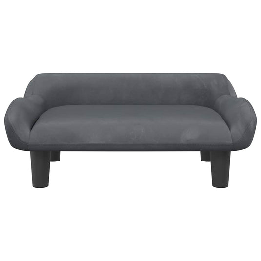 Vidaxl hondenmand 70x40x24 cm fluweel donkergrijs