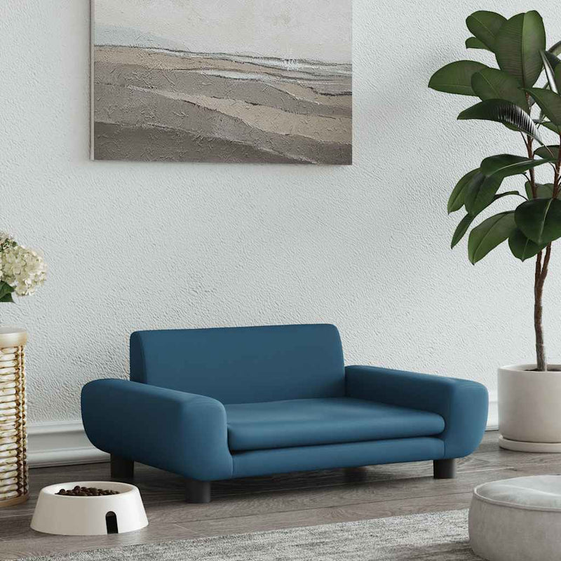 Afbeelding laden in galerijviewer, Vidaxl hondenmand 70x45x33 cm fluweel blauw
