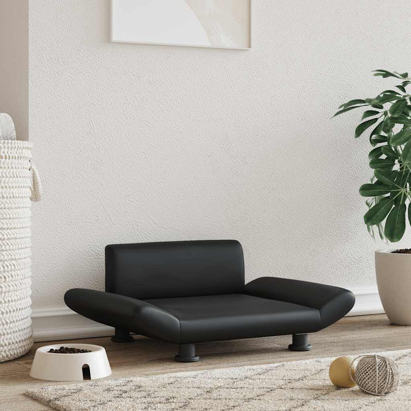 Afbeelding laden in galerijviewer, Vidaxl hondenmand 70x45x28 cm kunstleer zwart
