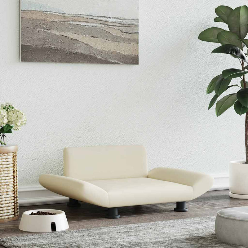 Afbeelding laden in galerijviewer, Vidaxl hondenmand 70x45x28 cm kunstleer crèmekleurig
