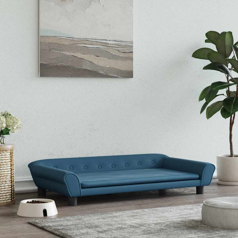 Afbeelding laden in galerijviewer, Vidaxl hondenmand 100x50x21 cm fluweel blauw
