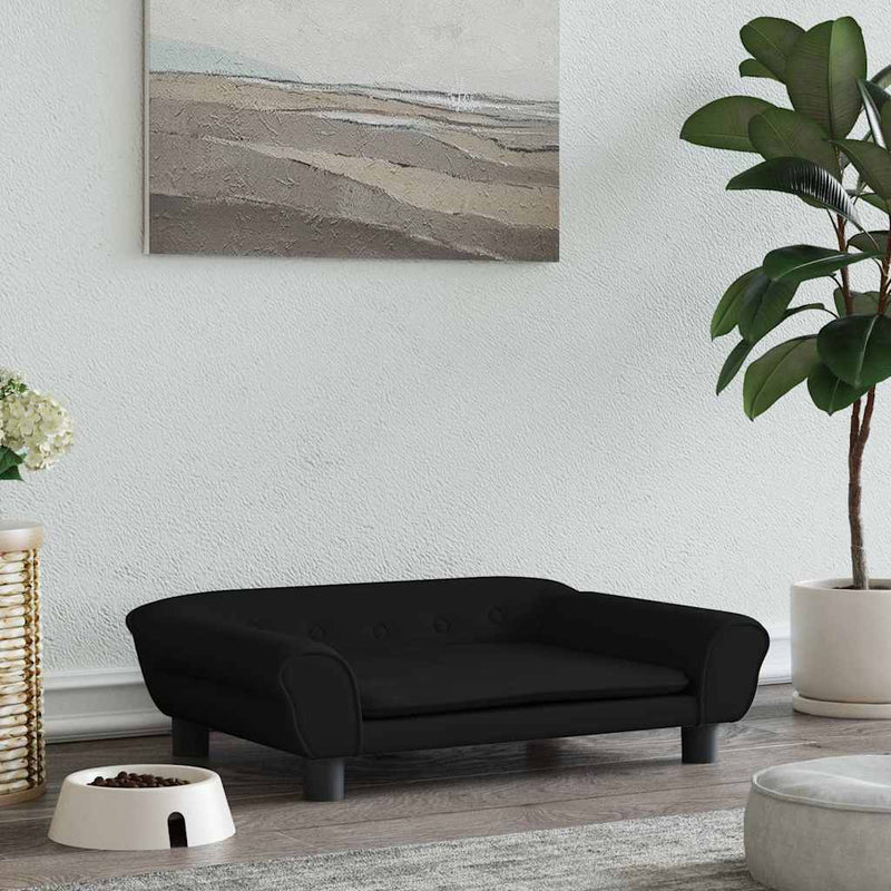 Afbeelding laden in galerijviewer, Vidaxl hondenmand 70x48x22 cm fluweel zwart

