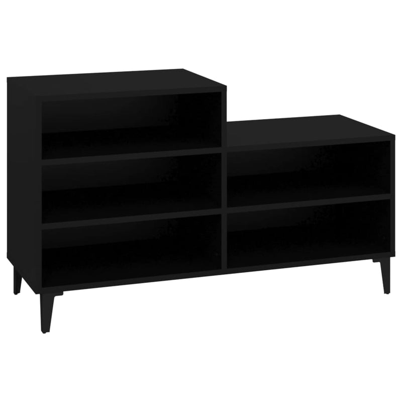 Afbeelding laden in galerijviewer, Vidaxl schoenenkast 102x36x60 cm bewerkt hout zwart
