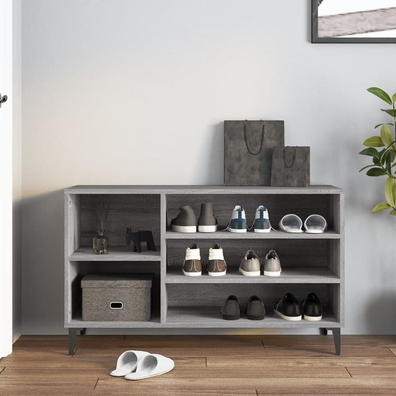 Afbeelding laden in galerijviewer, Vidaxl schoenenkast 102x36x60 cm bewerkt hout sonoma grijs
