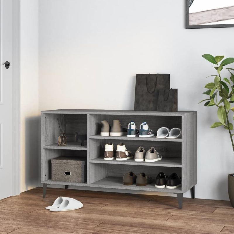 Afbeelding laden in galerijviewer, Vidaxl schoenenkast 102x36x60 cm bewerkt hout sonoma grijs
