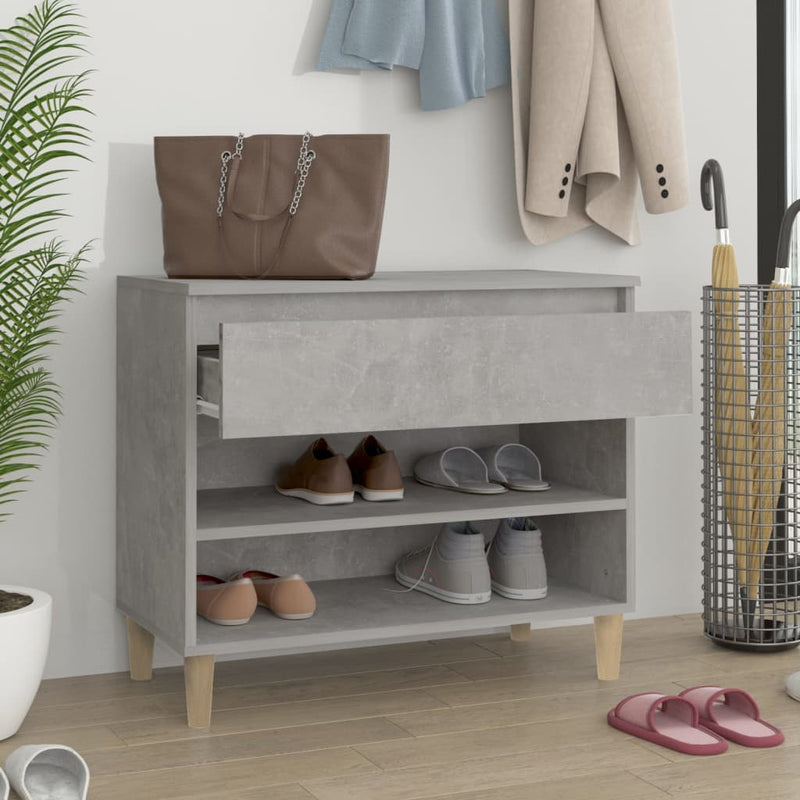 Afbeelding laden in galerijviewer, Vidaxl schoenenkast 70x36x60 cm bewerkt hout betongrijs
