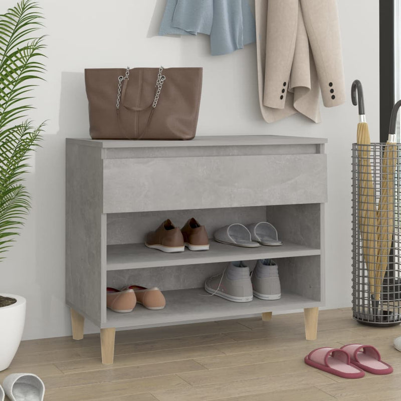 Afbeelding laden in galerijviewer, Vidaxl schoenenkast 70x36x60 cm bewerkt hout betongrijs
