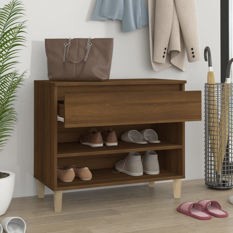 Afbeelding laden in galerijviewer, Vidaxl schoenenkast 70x36x60 cm bewerkt hout bruin eikenkleur
