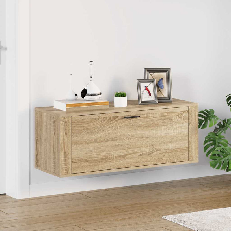 Afbeelding laden in galerijviewer, Vidaxl wandschoenenkast 100x35x38 cm bewerkt hout sonoma eiken

