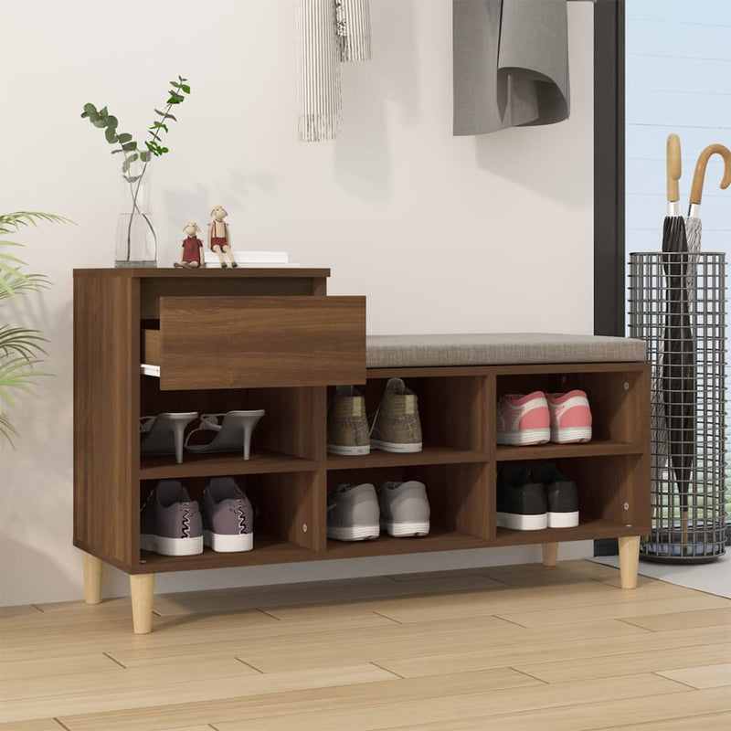 Afbeelding laden in galerijviewer, VidaXL Schoenenkast 102x36x60 cm bewerkt hout bruin eikenkleur
