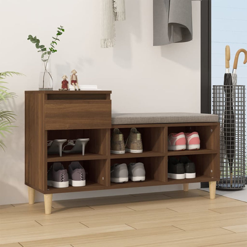Afbeelding laden in galerijviewer, VidaXL Schoenenkast 102x36x60 cm bewerkt hout bruin eikenkleur

