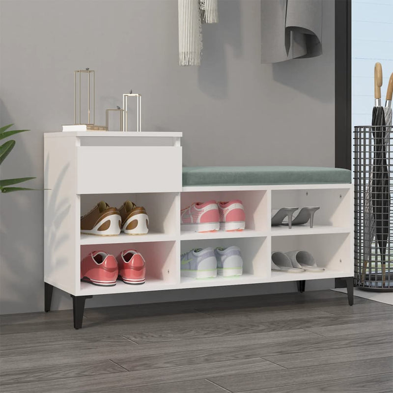 Afbeelding laden in galerijviewer, Vidaxl schoenenkast 102x36x60 cm bewerkt hout wit
